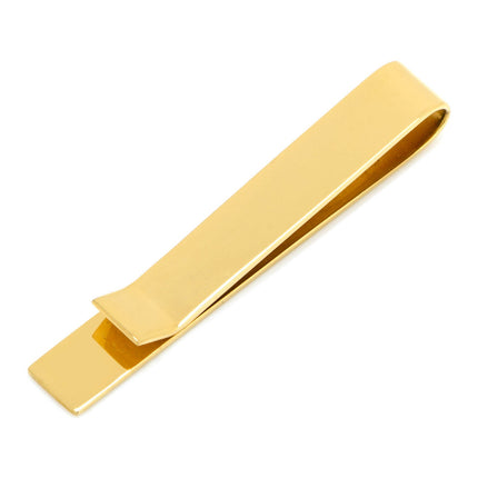 Engravable Gold Plated Rope Border Round Cufflinks and Tie Bar Gift Set