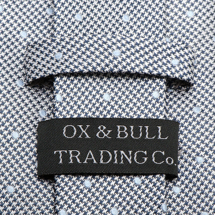 Dotted Herringbone Gray Silk Tie