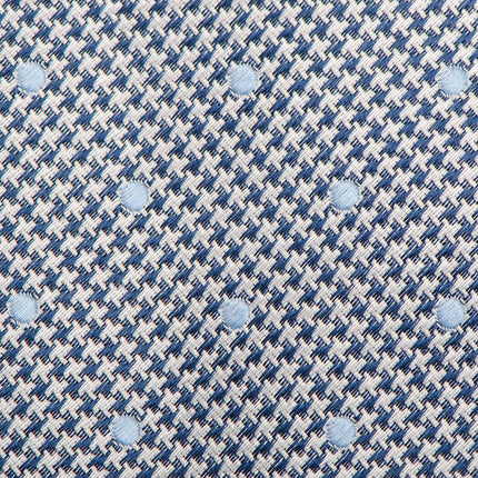 Dotted Herringbone Gray Silk Tie