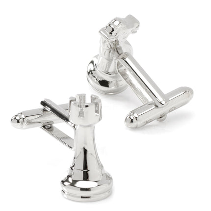 Knight and Rook Chess Piece Cufflinks