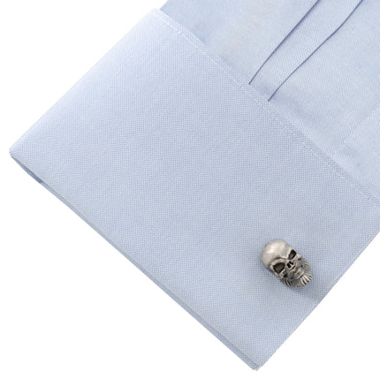 Stainless Steel Mustache Skull Cufflinks