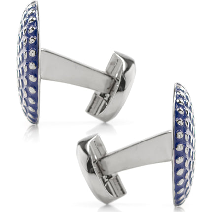 Navy Circle Dot Texture Cufflinks