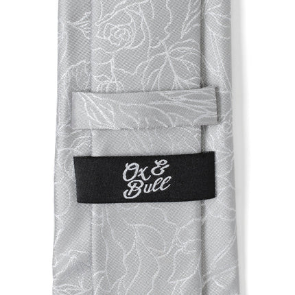 Floral Gray Men's Tie