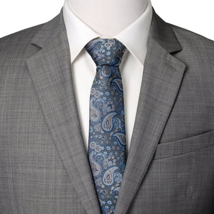 Blue & Gray Paisley Men's Tie