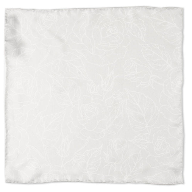 Soft Floral Gray Silk Men's Pocket Square