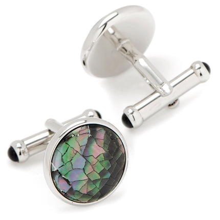 Sterling Mosaic Smoke Mother of Pearl Cufflinks