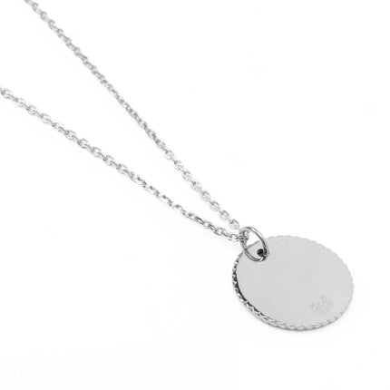 Stainless Steel Round Rope Edge Pendant Women's Box Chain Necklace
