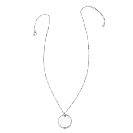 Stainless Steel Round Rope Edge Pendant Women's Box Chain Necklace