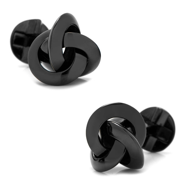 Sterling Silver Black Knot Cufflinks