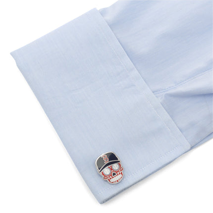 MLB Boston Red Sox Sugar Skull Cufflinks & Lapel Pin Gift Set