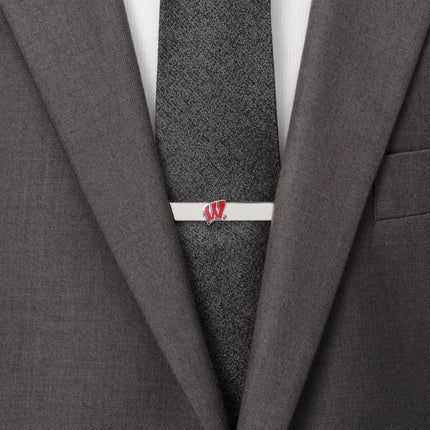 NCAA University of Wisconsin Badgers Cufflinks and Tie Bar Set