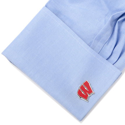 NCAA University of Wisconsin Badgers Cufflinks and Tie Bar Set