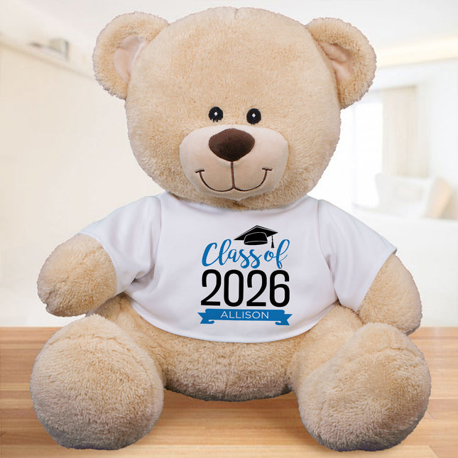 Personalized Graduate Sherman Bear - Hat With Banner