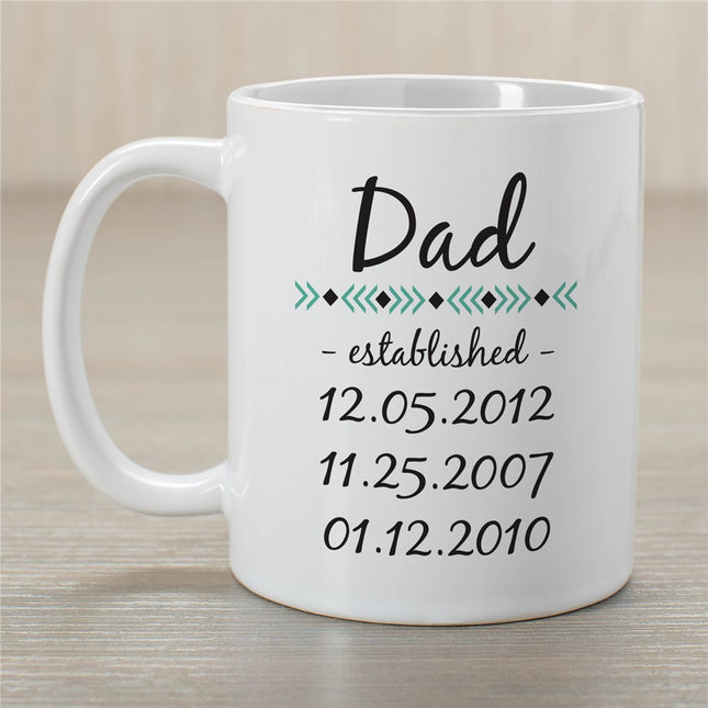 Personalized Dad Established Coffee Mug