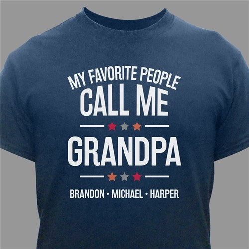 Personalized My Favorite People Call Me With Stars T-Shirt