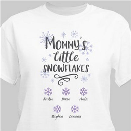 Personalized Little Snowflakes White T-Shirt