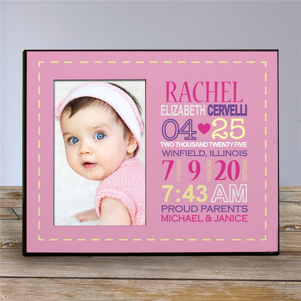 Personalized Baby Girl Birth Announcement Picture Frame