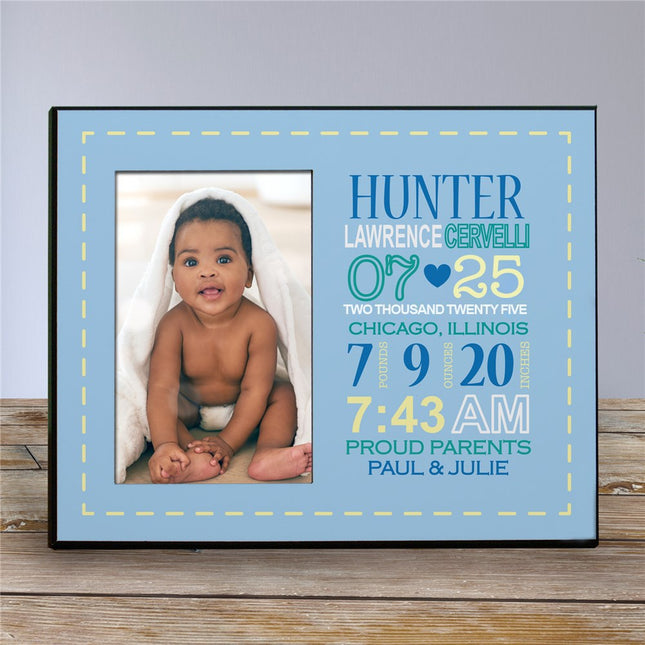 Personalized Baby Boy Birth Announcement Picture Frame