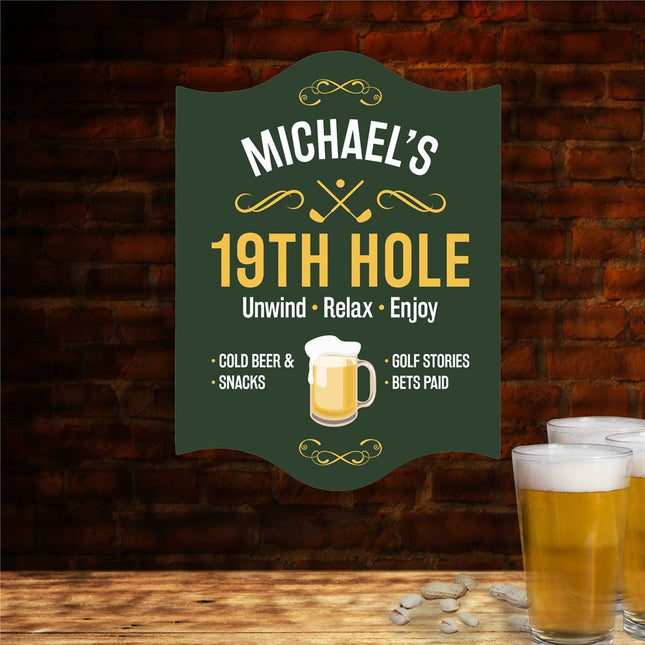 Personalized 19th Hole Golf Wall Sign