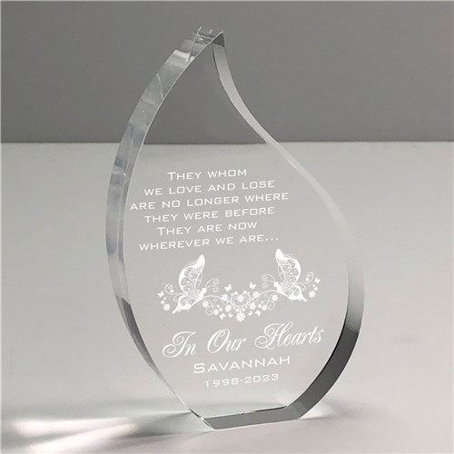 Engraved In Our Hearts Memorial Tear Keepsake