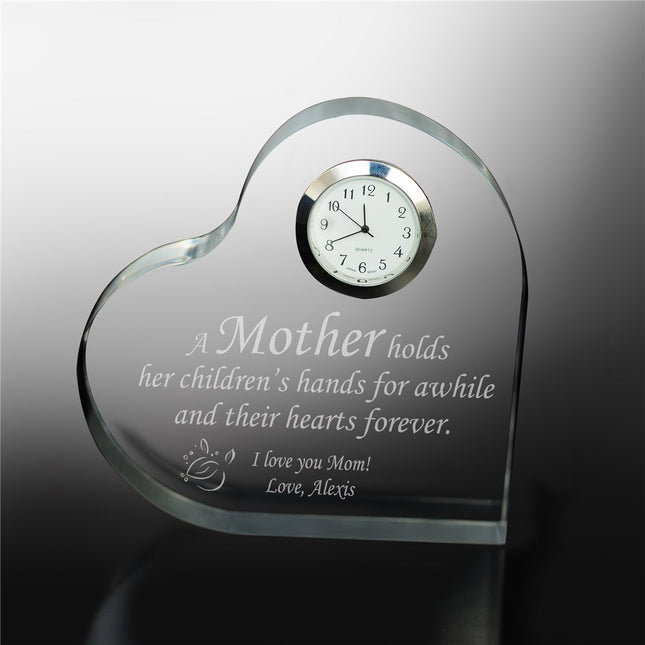 Personalized Mother Glass Keepsake Clock