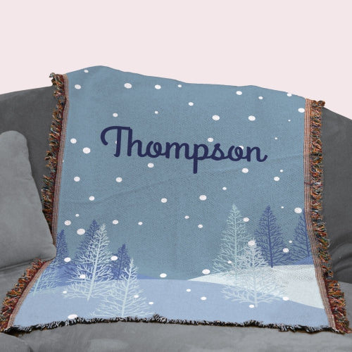 Personalized Afghan - Winter Forest
