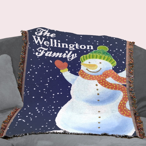 Personalized Snowman Afghan