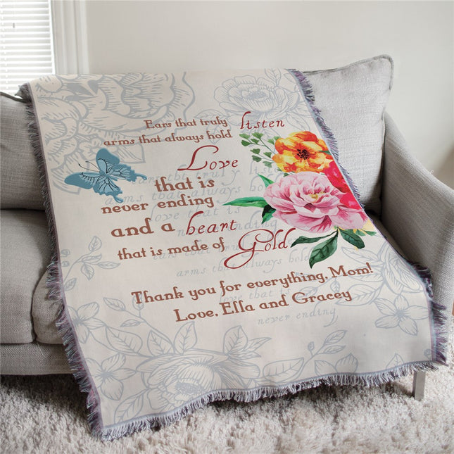 Personalized Mother's Afghan Throw