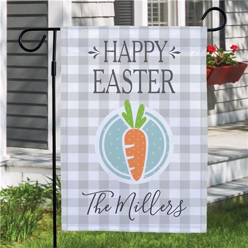 Personalized Happy Easter Carrot Garden Flag