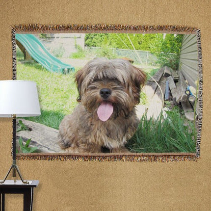 Personalized Pet Photo Tapestry Throw