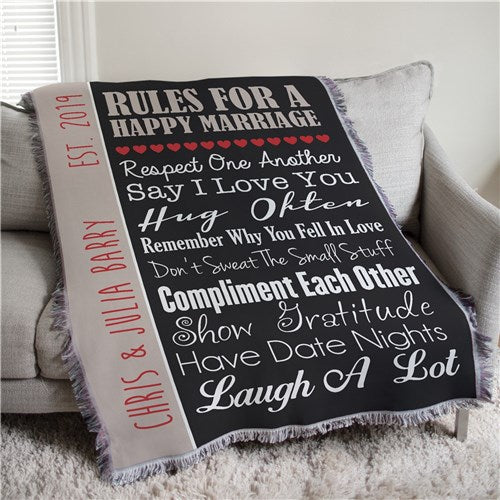 Personalized Wedding Tapestry Throw