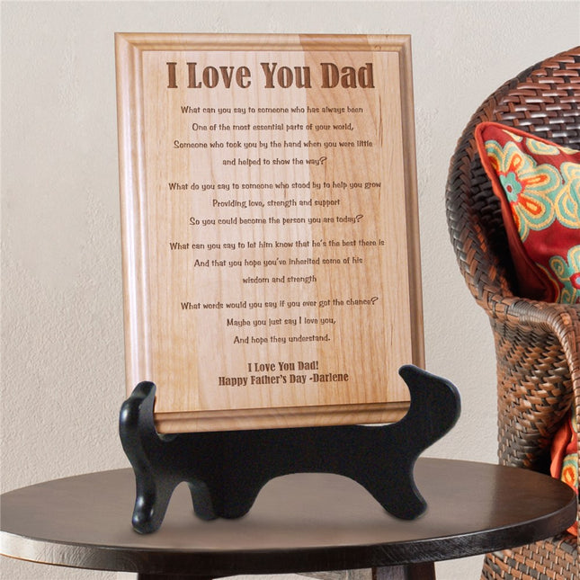 Personalized I Love You Dad Father's Day Wood Plaque