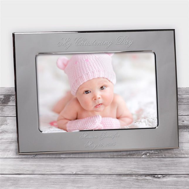 Personalized Silver Baptism Day Picture Frame