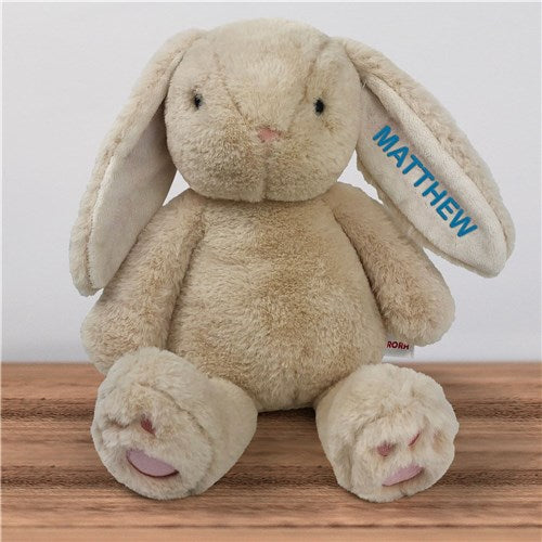 Personalized Brulee Bunny - Cerulean Blue Thread