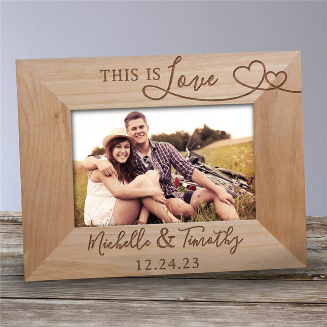 Personalized This is Love Hearts Picture Frame