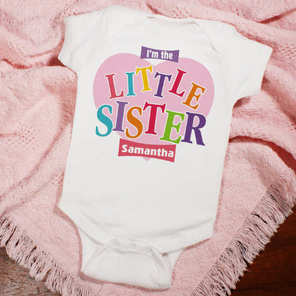 Little Sister Personalized Baby Romper