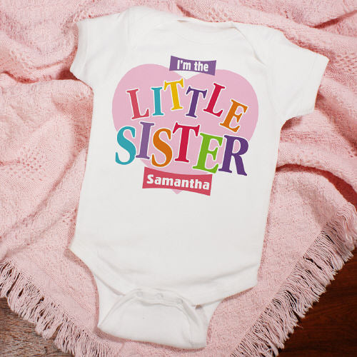 Little Sister Personalized Baby Romper