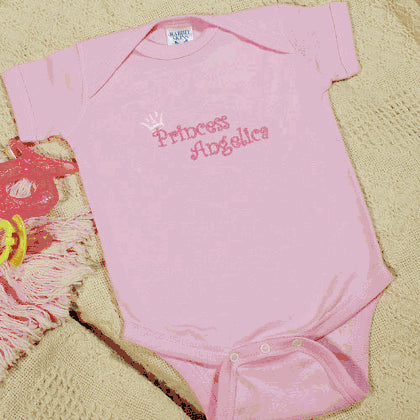 Personalized Princess Embroidered Baby Romper