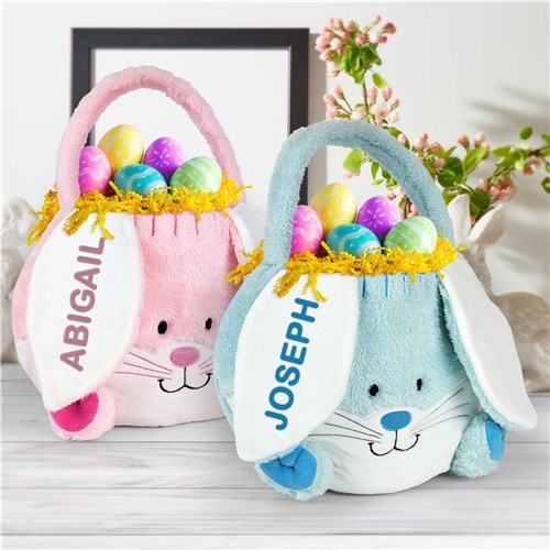 Personalized Fuzzy Bunny Easter Basket
