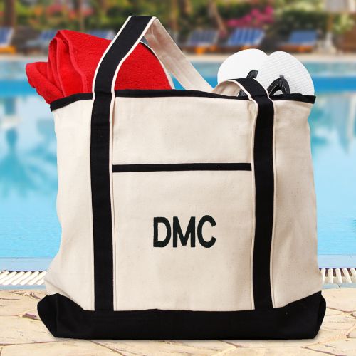 Monogrammed Tote Bag - Three Initials