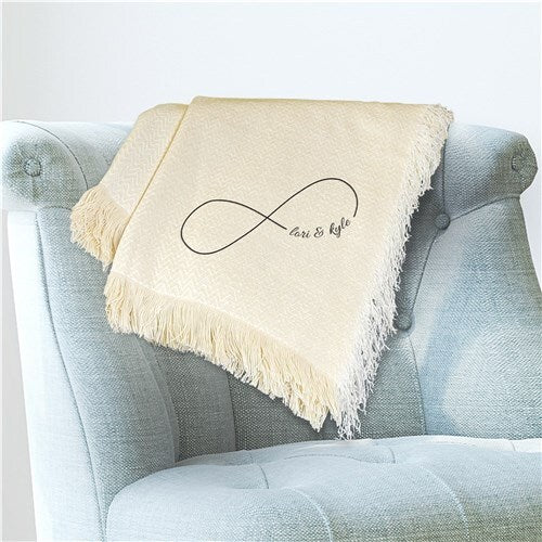 Personalized Infinity Symbol Wedding Throw