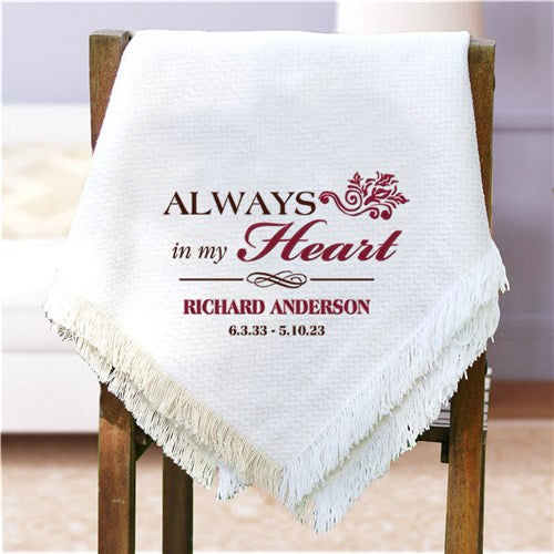Always In My Heart Chevron Chenille Throw Blanket