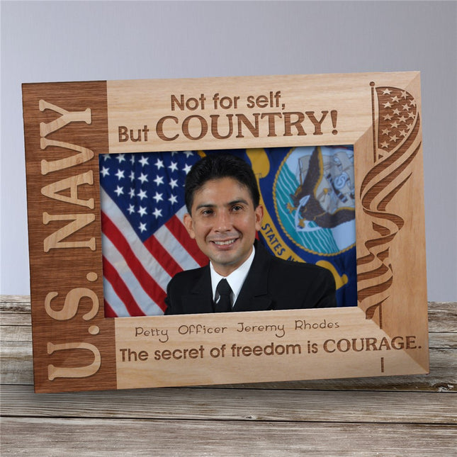Personalized U.S. Navy Wooden Picture Frame