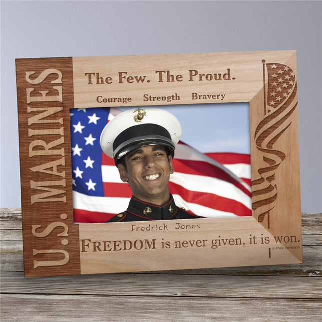 Personalized U.S. Marines Wooden Picture Frame