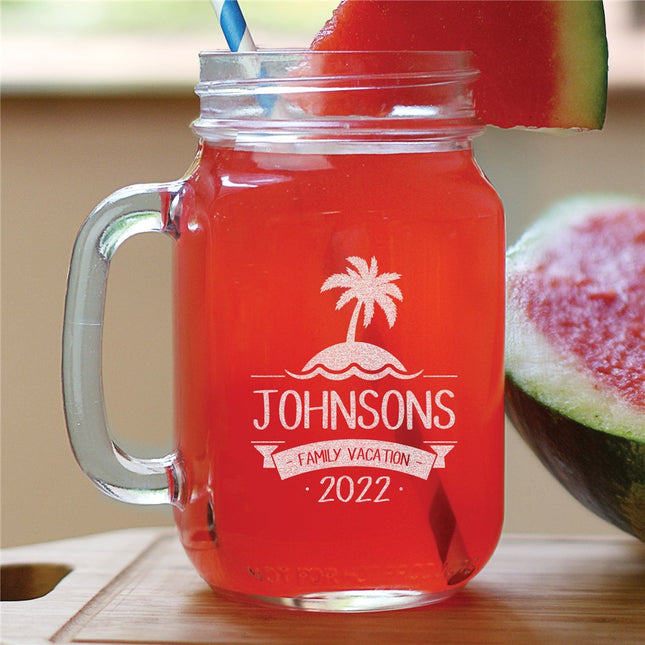 Personalized Family Vacation Mason Jar