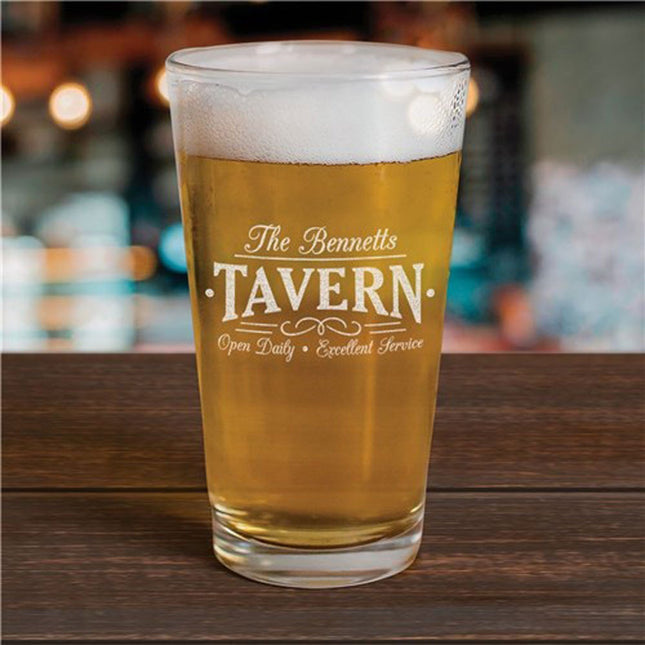 Personalized Chalkboard Farmhouse Tavern Pint Glass