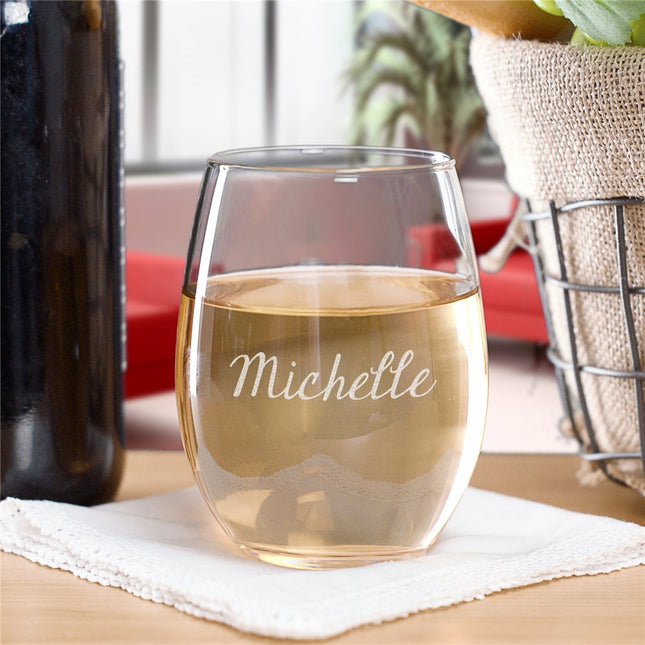 Personalized Stemless Wine Glass