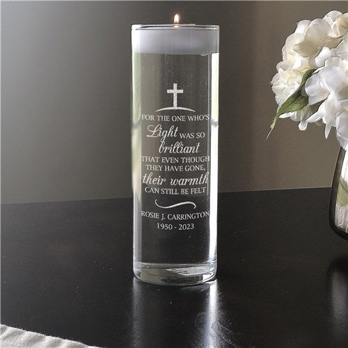 Engraved Light Was So Brilliant Candle Vase