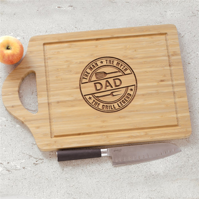 Personalized The Grill Legend Large Cutting Board