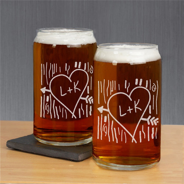 Personalized Carved Beer Can Glass